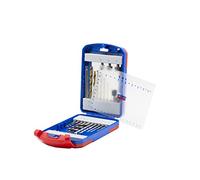 KRINO 9030282 Start Set Misto con Attacco Esagonale da 1/4 per Avvitatura, Foratura e Svasatura, Blu/Rosso, Set di 33 Pezzi