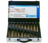 Krino cassetta valigetta 116 punte al cobalto 5% serie corta kit trapano