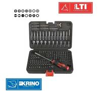 KRINO LTI KIT INSERTI E CHIAVI 1/4" + GIRAVITE 138 BIT PEZZI 66014016