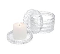 KRIPINC 6 Pezzi Portacandele Vetro, Candelabro Moderno Trasparenti, Candelabri per Candele a Colonna e Luci da Tè, Centro Tavola Moderno, Porta Candele Vetro per Matrimonio, Halloween, Natalizia