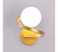KRIPINC Applique Sfera Vetro Design a Spirale per Camere da Letto, Dorata | Applique da Parete Interno Sfera Vetro G9, Senza Lampadina, Lampada da Parete Vintage per Soggiorno Comodino Corridoio Scala