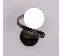 KRIPINC Applique Sfera Vetro Design a Spirale per Camere da Letto, Nero | Applique da Parete Interno Sfera Vetro G9, Senza Lampadina, Lampada da Parete Vintage per Soggiorno Comodino Corridoio Scala