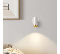 KRIPINC Vintage Industriale Orientabile Luce Lettura, E27 5W LED Regolabile Applique Parete Interno con Interruttore, Faretto da Parete per Soggiorno, Camera da Letto, Comodino (Bianco)