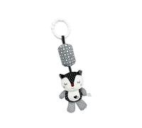 Krippen Mobile - Peluche bianco e nero con sonagli | Presepe sensoriale morbido, passeggino mobile, giocattolo sospeso, per lo sviluppo dell'udito dei bambini, delicato