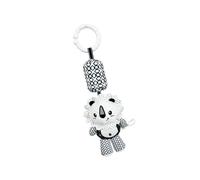 Krippen Mobile - Peluche bianco e nero con sonaglio, L | Presepe sensoriale morbido, passeggino mobile, giocattolo sospeso, per lo sviluppo dell'udito dei bambini, delicato