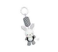 Krippen Mobile - Peluche bianco e nero con sonaglio, R | Presepe sensoriale morbido, passeggino mobile, giocattolo sospeso, per lo sviluppo dell'udito dei bambini, delicato