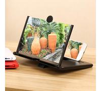 Kripyery Lente di ingrandimento per schermo del telefono cellulare, supporto pieghevole, potenziatore di gioco portatile per film e video, ingrandimento 3D, design per tutti gli smartphone, nero, L