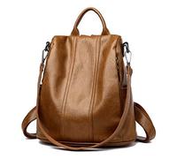 Kris Anna Antifurto Borsa a Zaino con Tracolla Zainetto Apertura posteriore in Pelle PU da Donna Marrone