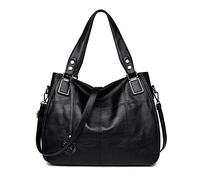 Kris Anna Hobo Borsa a spalla con Tracolla da Donna Ricamo Borse a mano in Pelle PU per Ragazze Adolescenti Signora Nero