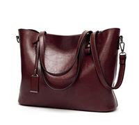 Kris Anna Secchiello Borsa Tote Borse a spalla Verticale in Pelle PU da Donna da Donna Caffè marrone