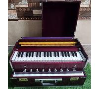 Krisha Krafts - Armonio portatile pieghevole in legno, 3,5 ottave, 9 tappi, con accoppiatore, prodotto di qualità (Made in INDIA), colore Viola
