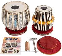 KRISHA KRAFTS Musicals - Set di tamburo per tabla, 4½ kg, in rame, Bayan, con borsa imbottita, libro, martello, cuscini e copertina (PDI-FI)