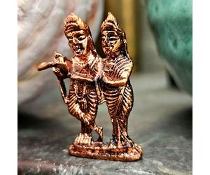 Krishna Radha Mini Statue Hindu Dashboard Statue Murti Gods Boxed Gift Religion
