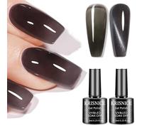 KRISNICE Jelly Crystal - Set di smalti gel per unghie, colore grigio traslucido, per autunno e autunno, 1 pezzo, nero occhio di gatto, per manicure fai da te, casa, UV, LED, soak off, idea regalo