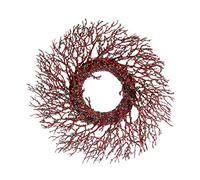 Krist+ Corona di Natale Ramo Rosso Blu Plastica 50 x 10 x 50 cm