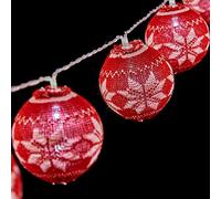 Krist+ Ghirlanda di palline LED 2 m Ø 6 cm Rosso Bianco