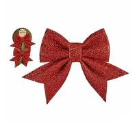 Krist+ Set Decorazioni Natalizie Fiocco Rosso plastica 17 x 2,5 x 13 cm (12 Pezzi)