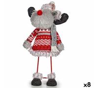 Krist+ Set di 8 renne natalizie rosse grigie 13 x 33,5 x 20 cm