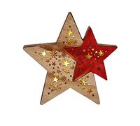 Krist+ Stella di Natale Luce 2,3 x 18,2 x 19 cm Rosso Legno Marrone