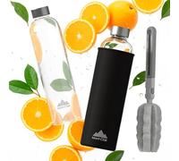 Kristal Glass Bottle Bottiglia Vetro 1 Litro, Anti-perdita Senza BPA