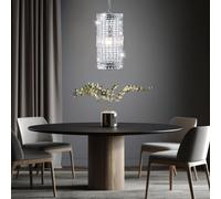 Kristallleuchte Lampada a Sospensione Acciaio Cromo 1x E27 H 150cm [EEK: Inaditato]
