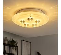 Kristallleuchte Plafoniera Corridoio Metallo Bianco Cristalli Trasparente D 33cm