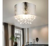 Kristallleuchte Plafoniera Cristalli Metallo Foglia Argento E27 30cm [EEK: Inaditato]