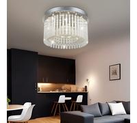 Kristallleuchte Plafoniera Cristalli Vetro Bianco Neutro LED D 37cm