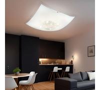 Kristallleuchte Plafoniera Cristallo Acrilico Cromo Quadrati LED
