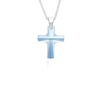Kristallwerk Collana a croce con ciondolo Swarovski Elements, in argento sterling 925, con croce per donne e ragazze, Argento sterling, Strass, 686020001BLABKS42MFN