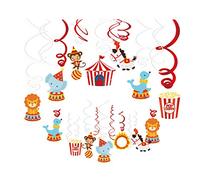 Kristin Paradise Decorazioni a spirale da appendere al carnevale da 30 ct, per feste con animali da circo, bomboniere di compleanno per bambini, stelle filanti a soffitto, baby shower, primo giorno