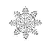 KristLand Elegante Spilla con Fiocco di Neve E Fiore Spilla per Festa di Nozze di Natale Spilla Placcata in Platino con Zirconi E Cristallo Austriaco