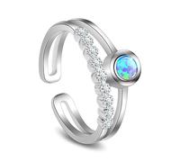 KristLand Opale Anello in Argento Sterling Open Ring con Cubic Zirconia Stone Anello in Argento per Le Donne Regalo di Gioielli di Vacanza per Le Donne Ragazze