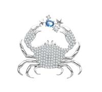KristLand Spilla a forma di stella marina con bel corpetto con zircone, dorata, spilla a granchio, spilla a forma di stella marina, borsa per feste di compleanno, confezione regalo da donna