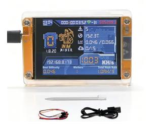 KRISVI One Shot Miner, Bitcoin Solo Lottery Miner con Mini Display Intelligente da 2,8 pollici, Hashrate fino a 1010KH/s, Silenzioso e facile da configurare, Fai da te Crypto Mining & Istruzione