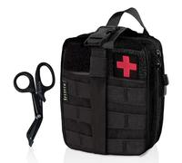 Krisvie Kit di pronto soccorso EMT Molle System Detachable Waist Pack per l'outdoor, di sopravvivenza Viene fornito con forbici per garze(Nero)