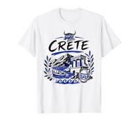 Kriti Ellada Bandiera Classica Greca Blu Bianca radice Grecia Creta Maglietta