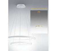 KRIZIA sospensione doppio anello Ø58 led dimmerabile 88watt oro Gea luce