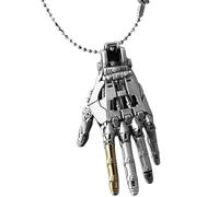 KRJGOERG 1Pcs Creativo Movable Finger Joints Robot Mano Collana Gioielli Moda Meccanico Bionic Mano Ciondolo con Catena per Uomini Donne, 1.0*1.0*1.0