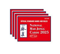 KRJGOERG Set di carte Mahjong ufficiale 2025, guida alle mani e alle regole standard con stampa grande, confezione da 4 carte regole facili da leggere con riferimento strategico per padronanza del
