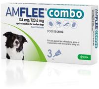 Krka Farmaceutici Milano Spot-on Amflee Combo 3 pipette 134 mg + 120,6 mg Cani da 10 a 20 kg