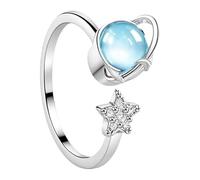 Krmoau Anello con pianeti e stelle | Anello regolabile per gioielli con corpo celeste | Gioielli aperti - Per donne figlie adolescenti vita quotidiana e feste