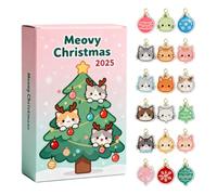 Krmoau Avvento Di Natale 2025 Per Amanti Dei Gatti | 24 Giorni Calendario Conto Alla Rovescia Acrilico 2D Decorazioni - Ornamento Per Albero Di Natale - Per Casa E Famiglia Per Feste E Regali