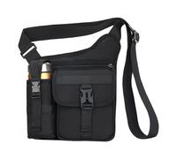 Krmoau Borsa a tracolla da uomo, borsa a tracolla, zaino impermeabile, con portabottiglie, per ciclismo, fitness, ragazzi, escursioni, sport, attività all'aperto, scuola, campeggio, Nero , Siehe