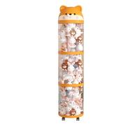 Krmoau Contenitore per animali di peluche, grande capacità, contenitore trasparente con ruote, organizer decorativo per la cameretta dei bambini, il soggiorno