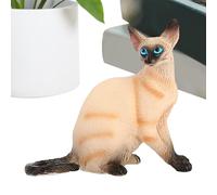 Krmoau Figure di gatti in miniatura - Decorazione realistica per la scrivania - accessori per la casa da collezione, statuetta decorativa per la vetrina del soggiorno