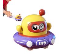 Krmoau Giocattoli UFO per ritirare i cartoni animati, piattino, giocattolo inerziale per bambini, attività all'aria aperta, cambiamento del viso, parco giochi per bambini, bambini, feste di compleanno