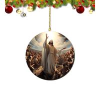 Krmoau Ornamenti natalizi cristiani - Decorazione natalizia religiosa in acrilico 2D, gioielli di Gesù Cristo per l'albero di Natale, per la casa, il giardino, le vacanze, la libreria, gli interni