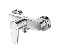 Krobec Rubinetto da doccia a parete, miscelatore monocomando per doccia, montaggio a parete, miscelatore per doccia, batteria per doccia con una sola mano, ottone, inserto valvola in ceramica (cromato