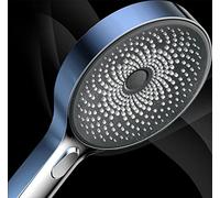Krobec Soffione doccia, doccia a mano grande da 130 mm. Soffione doccia con 3 modalità,doccia estraibile, set di doccia Premium.Massaggio spray per spa (cromato)